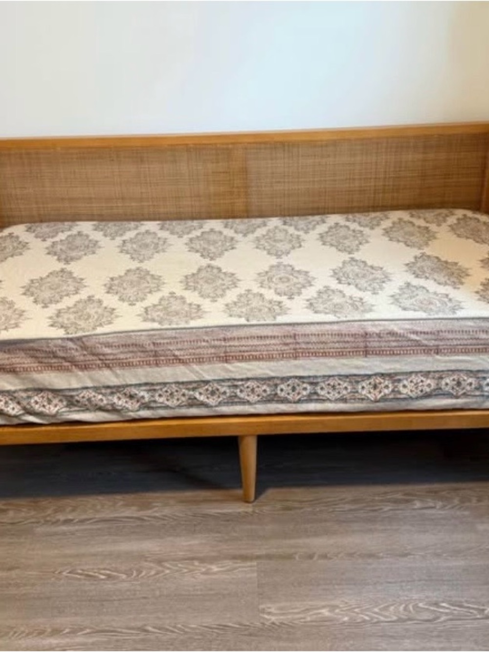 World Market Sonya Natural Brown Block Printed Twin Mattress Cover